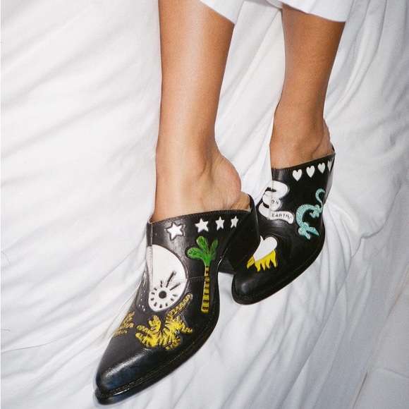 Brother Vellies Shoes - Brother Vellies Doodle cowgirl mules. Stand out from the crowd super fly slipons